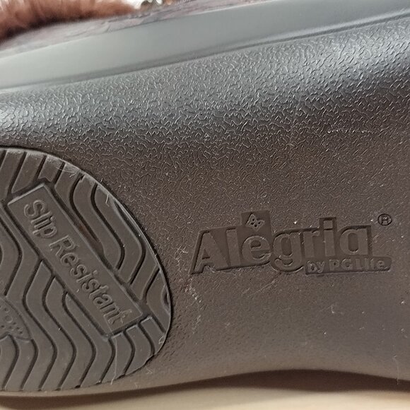 Alegria Meri Boots Tooled Leather & Faux Fur Brown Booties Women 37 / US 7 - Picture 11 of 12